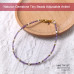 Morchic Amethyst Adjustable Anklet for Women, Colorful Natural Gemstone Foot Jewelry, 2mm Tiny Beads, 9.5"