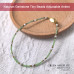 Morchic Green Angelite Adjustable Anklet for Women. Colorful Natural Gemstone Foot Chain Jewelry Summer Beach 2mm Tiny Beads 9.5"
