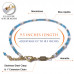 Morchic Blue Apatite Adjustable Anklet for Women. Colorful Natural Gemstone Foot Chain Jewelry Summer Beach 2mm Tiny Beads 9.5"