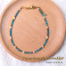 Morchic Blue Apatite Adjustable Anklet for Women. Colorful Natural Gemstone Foot Chain Jewelry Summer Beach 2mm Tiny Beads 9.5"