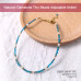 Morchic Blue Apatite Adjustable Anklet for Women. Colorful Natural Gemstone Foot Chain Jewelry Summer Beach 2mm Tiny Beads 9.5"