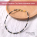 Morchic Black Spinel Adjustable Anklet for Women. Colorful Natural Gemstone Foot Chain Jewelry Summer Beach 2mm Tiny Beads 9.5"