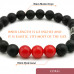 Morchic Natural Black Onyx / Red Coral Gemstone Healing Chakra Stretch Energy Beaded Bracelet for Women Men Unisex Yoga 8mm 7.5"