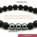 Morchic Natural Black Onyx / Hematite Gemstone Healing Chakra Stretch Energy Beaded Bracelet for Women Men Unisex Yoga 8mm 7.5"