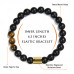 Morchic Natural Black Onyx / Tigers Eye Gemstone Healing Chakra Stretch Energy Beaded Bracelet for Women Men Unisex Yoga 8mm 7.5"