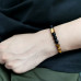 Morchic Natural Black Onyx / Tigers Eye Gemstone Healing Chakra Stretch Energy Beaded Bracelet for Women Men Unisex Yoga 8mm 7.5"