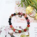 Morchic Natural Multicolor Agate/Onyx Gemstone Semi Precious Stretch Beaded Colorful Bracelet For Womens Yoga 8mm