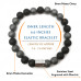 Morchic Natural Matte Onyx and Matte Hematite Healing Chakra Elastic Energy Beaded Bracelet For Women Men Unisex Yoga