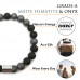 Morchic Natural Matte Onyx and Matte Hematite Healing Chakra Elastic Energy Beaded Bracelet For Women Men Unisex Yoga