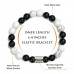 Morchic Natural Matte Onyx / White Howlite Gemstone Stretch Beaded Bracelet For Women Men Unisex Yoga 8mm