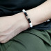 Morchic Natural Matte Onyx / White Howlite Gemstone Stretch Beaded Bracelet For Women Men Unisex Yoga 8mm