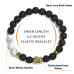 Morchic Buddha Head Mala Womens Mens Lava/White Howlite Stretch Yogis Diffuser Bracelets - Aromatherapy Bracelet Set for Essential Oil 8mm 7.5"