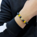 Morchic Mens Womens Buddha Head Bracelet - Genuine Healing Stone Stretch Bracelet Gold