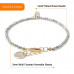 Morchic 2mm Hematite Stone Mini Multi-Faceted Beads Adjustable Strand Bracelets for Women, Cubic Zirconia Pendant (Silver)