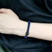 Morchic Natural Matte Onyx/Blue Hematite Stone Beads with CZ Skull Stretch Bracelet - Mens Womens Energy Cuff Bangle 8mm