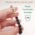 Morchic Natural Strawberry Quartz Crystal/Onyx Gemstones Cross Prayer Stretch Lady Bracelet for Womens 8mm