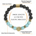 Morchic Leopard Head Lava Rock / Water Green Amazonite Anxiety Aromatherapy Stretch Bracelet for Women, Natural Stone Beads Essential Oil Diffuser Birthday Gift 7.2”