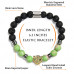 Morchic Leopard Head Lava Rock / Green Imperial Jasper Anxiety Aromatherapy Stretch Bracelet for Women, Natural Stone Beads Essential Oil Diffuser Birthday Gift 7.2”