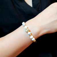 Leopard Head White Howlite Bracelet