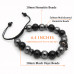 Morchic 10mm Hematite & Onyx Beads Unique Mens Warrior Helm Handwoven Adjustable Bracelet - Natural Healing Gemstone Charm Knight Bracelet