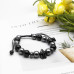 Morchic 10mm Hematite & Onyx Beads Unique Mens Warrior Helm Handwoven Adjustable Bracelet - Natural Healing Gemstone Charm Knight Bracelet