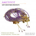 Morchic 3mm Purple Amethyst Gemstone Faceted Beads Womens Strand Bracelet, Easy Adjustable 7-9 Inch Birthday Gift