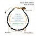 Morchic Black Onyx 3mm Gemstone Faceted Beads Womens Strand Bracelet, Easy Adjustable 7-9 Inch Birthday Gift