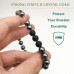 Morchic Magnetic Hematite / Matte Onyx Elastic Black Bracelet For Men Women Unisex Yoga Pain Relief 8mm