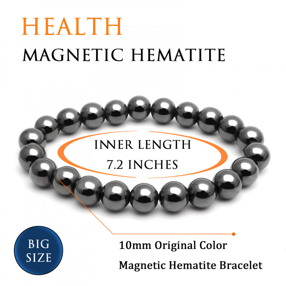 Hematite & Lava Rock Magnetic Energy Bracelet 9.5