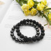 Morchic Magnetic Hematite and Lava Rock Stone Energy Therapy Healing Stretch Beaded Bracelets Couples for Men Women 8 Inches Strong Wrists 8"