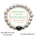 Morchic 10mm Bright Silver Lava Rock Stone Anxiety Stretch Beaded Bracelet for Men Women, 8 Inches Big Wrist Comfortable Size