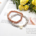 Morchic Lava Rock Stone Plated Rose Gold/Silver Color Healing Chakra Elastic Energy Beaded Bracelet For Women Men Unisex Prayer