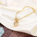Morchic Women's Gold Plated Brass Link Bracelet Necklace Set, Inlaid Zircon Love Heart Pendant, Nice Birthday Gift