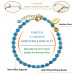 Morchic Blue Apatite Crystal Natural Gemstone Adjustable Bracelet for Women, 3mm Mini Beads Energy Gem Charm Series, Birthday Gift 7.1"