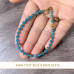 Morchic Blue Apatite Crystal Natural Gemstone Adjustable Bracelet for Women, 3mm Mini Beads Energy Gem Charm Series, Birthday Gift 7.1"