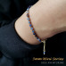 Morchic Blue Aventurine Natural Gemstone Adjustable Bracelet for Women, 3mm Mini Beads Energy Gem Charm Series, Birthday Gift 7.1"