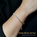 Morchic Blue Chalcedony Natural Gemstone Adjustable Bracelet for Women, 3mm Mini Beads Energy Gem Charm Series, Birthday Gift 7.1"