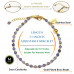 Morchic Violets Cordierite Natural Gemstone Adjustable Bracelet for Women, 3mm Mini Beads Energy Gem Charm Series, Birthday Gift 7.1"