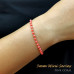 Morchic Pink Coral Natural Gemstone Adjustable Bracelet for Women, 3mm Mini Beads Energy Gem Charm Series, Birthday Gift 7.1"