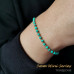 Morchic Blue Turquoise Natural Gemstone Adjustable Bracelet for Women, 3mm Mini Beads Energy Gem Charm Series, Birthday Gift 7.1"