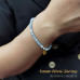 Morchic 4mm Aquamarine Gemstone Beads Stretch Bracelet for Women, Freshwater Pearls Beads, Energy Gem Series Birthday Gift 7.2”