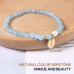 Morchic 4mm Aquamarine Gemstone Beads Stretch Bracelet for Women, Freshwater Pearls Beads, Energy Gem Series Birthday Gift 7.2”