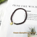 Morchic 4mm Garnet Gemstone Beads Stretch Bracelet for Women, Freshwater Pearls Beads, Energy Gem Series Birthday Gift 7.2”
