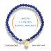 Morchic 4mm Lapis Lazuli Gemstone Beads Stretch Bracelet for Women, Freshwater Pearls Beads, Energy Gem Series Birthday Gift 7.2”