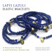 Morchic 4mm Lapis Lazuli Gemstone Beads Stretch Bracelet for Women, Freshwater Pearls Beads, Energy Gem Series Birthday Gift 7.2”