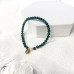 Morchic 4mm Natural Malachite Gemstone Beads Stretch Bracelet for Women, Freshwater Pearls Beads, Energy Gem Series Birthday Gift 7.2”