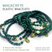 Morchic 4mm Natural Malachite Gemstone Beads Stretch Bracelet for Women, Freshwater Pearls Beads, Energy Gem Series Birthday Gift 7.2”