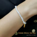 Morchic 4mm Moonstone Gemstone Beads Stretch Bracelet for Women, Freshwater Pearls Beads, Energy Gem Series Birthday Gift 7.2”