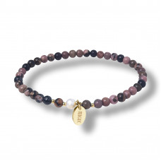 Morchic 4mm Rhodochrosite Gemstone Beads Stretch Bracelet for Women, Freshwater Pearls Beads, Energy Gem Series Birthday Gift 7.2”