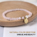 Morchic 4mm Rose Quartz Gemstone Beads Stretch Bracelet for Women, Freshwater Pearls Beads, Energy Gem Series Birthday Gift 7.2”